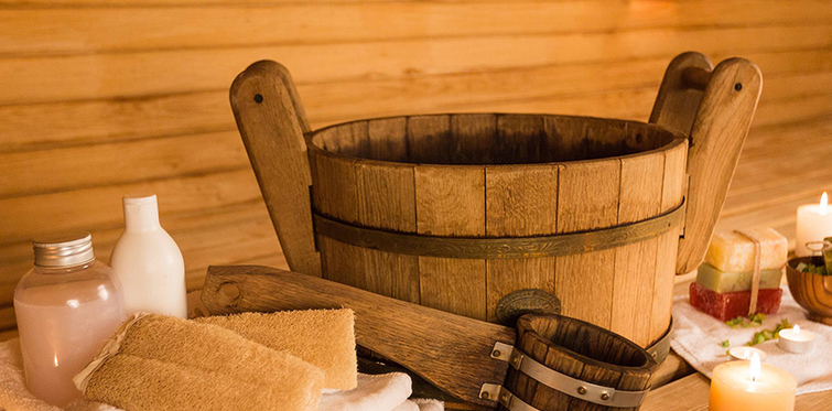 Aufguss Materialien in der Sauna